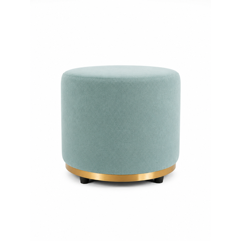 Puff Redondo Infantil - Banquinho Decorativo para Quarto Brinquedoteca - Espaço Kids Verde Agua