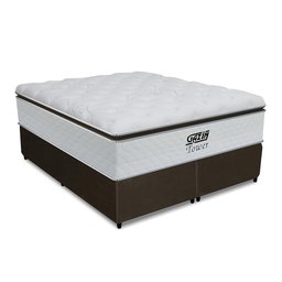 Cama Box Queen Colchão Gazin de Molas Pocket Ensacadas Tower 158x198x72cm Branco / Marrom - 2