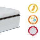 Ver imagem 5 de Cama Box Queen Colchão Gazin de Molas Pocket Ensacadas Tower 158x198x72cm Branco / Marrom