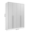 Ver imagem 2 de Guarda-Roupas Infantil MDF 4 Portas Modulados Cinza