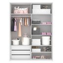 Ver imagem 3 de Guarda-Roupas Infantil MDF 4 Portas Modulados Cinza