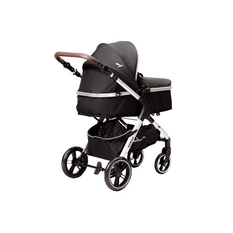 Carrinho de Bebe Kansas Gold Premium com Bebe Conforto:base Silver/preto