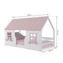 Ver imagem 4 de Cama Montessoriano Casinha Encantada Madeira Maciça Branco/Rosa | Housin
