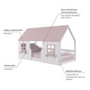 Ver imagem 3 de Cama Montessoriano Casinha Encantada Madeira Maciça Branco/Rosa | Housin