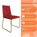 Ver imagem 6 de Kit 3 Cadeiras de Jantar Estofada Lille Base Gold Veludo Vermelho - Montanaris Decor