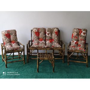 Sofás De Bambu Jardim Conjunto