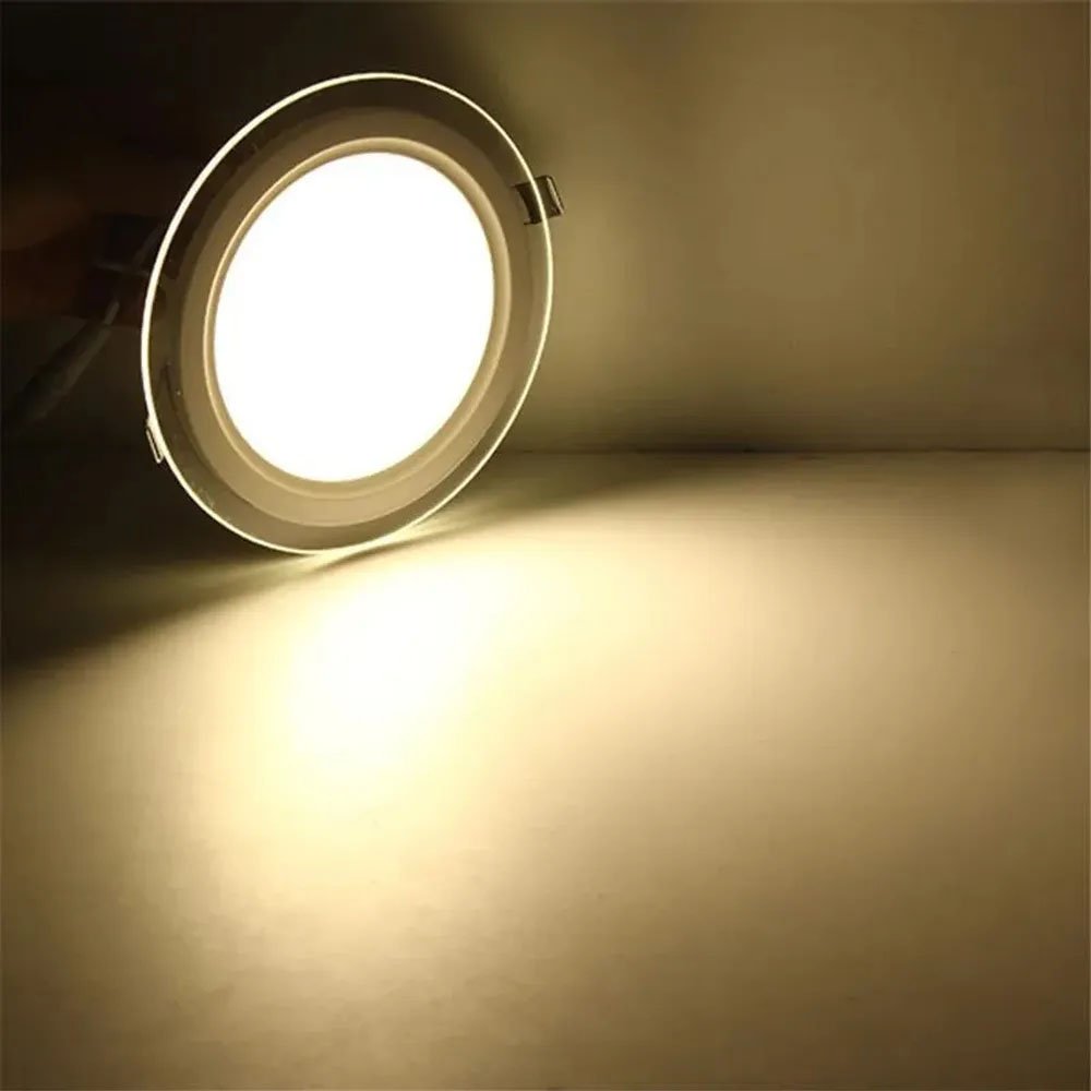 Luminária Lâmpada LED 18W Plafon Embutir Redonda Borda de Vidro - 2
