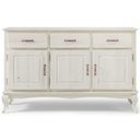 Ver imagem 3 de Balcão Buffet de Madeira com 3 Portas e 3 Gavetas Branco Envelhecido