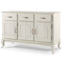 Ver imagem 1 de Balcão Buffet de Madeira com 3 Portas e 3 Gavetas Branco Envelhecido