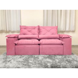 Sofá Retrátil e Reclinável 2,00m em Tecido Veludão C/ Pillow Nos Braços Athenas - Montagem Inclusa:r - 4