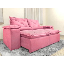 Sofá Retrátil e Reclinável 2,00m em Tecido Veludão C/ Pillow Nos Braços Athenas - Montagem Inclusa:r - 1