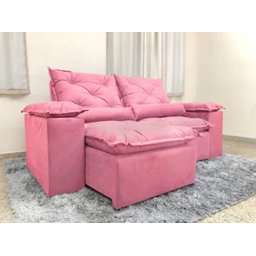Sofá Retrátil e Reclinável 2,00m em Tecido Veludão C/ Pillow Nos Braços Athenas - Montagem Inclusa:r - 2