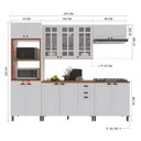 Ver imagem 4 de Armário de Cozinha Modulada Completa Fidelitá Nara 100% MDF 5 Peças 270cm 14 Portas 2 Gavetas com