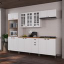 Ver imagem 1 de Armário de Cozinha Modulada Completa Fidelitá Nara 100% MDF 5 Peças 270cm 14 Portas 2 Gavetas com