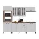 Ver imagem 2 de Armário de Cozinha Modulada Completa Fidelitá Nara 100% MDF 5 Peças 270cm 14 Portas 2 Gavetas com
