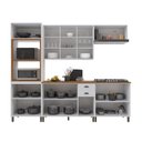 Ver imagem 3 de Armário de Cozinha Modulada Completa Fidelitá Nara 100% MDF 5 Peças 270cm 14 Portas 2 Gavetas com