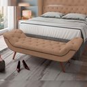 Ver imagem 7 de Kit Cabeceira Cama Box Casal 195cm Madrid com Puff Recamier Santorini Bouclê Bege