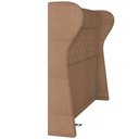 Ver imagem 2 de Kit Cabeceira Cama Box Casal 195cm Madrid com Puff Recamier Santorini Bouclê Bege
