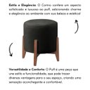 Ver imagem 5 de Kit 2 Puff Decorativo para Sala Redondo Luxo Roma Corino:preto