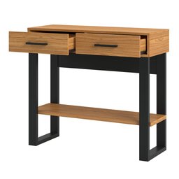 Aparador em Estilo Industrial 89,5cm com 2 Gavetas e Prateleira F31 Pradel Móveis-freijó/preto Fosco - 2