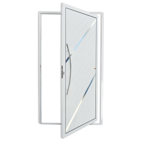 Porta Pivotante Alumínio Lambril Duna c/Puxador e.Branco 100 Brimak