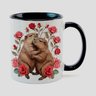 Caneca Branca com Interna Preta Y5 Capivara Dia Dos Namorados Flores 7 - 1
