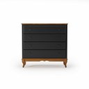 Ver imagem 2 de Cômoda Pés Luiz Xv Clássica 4 Gavetas Quarto Preto - Imbuia