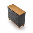 Ver imagem 3 de Cômoda Pés Luiz Xv Clássica 4 Gavetas Quarto Preto - Imbuia