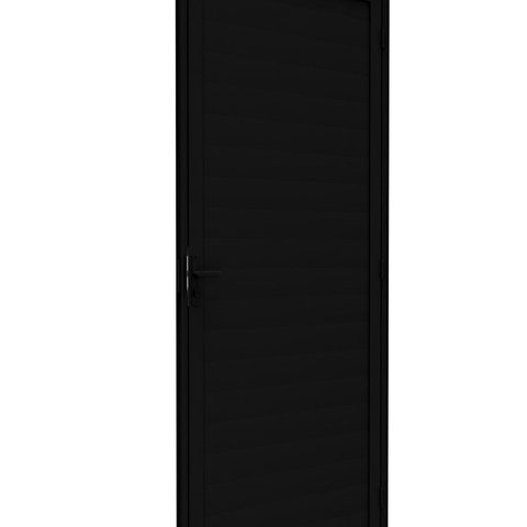 Porta de Alumínio de Giro Lambri com Maçaneta 215cm x 85cm Lucasa Ideale Abertura Direita Preto