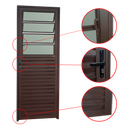 Ver imagem 2 de Porta Alumínio Basculante 80 Esq L25 V.Boreal Marrom Corten Brimak