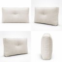 Ver imagem 2 de Almofada Decorativa Aviv Bege Cheia com Zíper 35x56 Linho para Sofá Cama Poltrona Fibra Siliconada