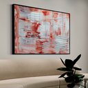 Ver imagem 1 de Quadro Decorativo Abstrato Vermelho e Branco em Moldura Caixa Tacolado Moldura Trad 1cm Madeira Escu