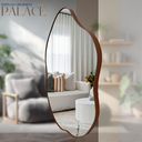 Ver imagem 5 de Espelho Decorativo Palace 70x50cm Orgânico Couro Ecológico Sala Banheiro Moderno Parede:Caramelo
