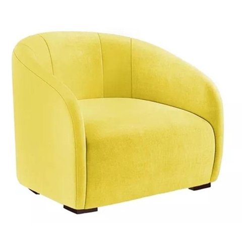 Kit 2 Poltronas Decorativa Lara Suede Amarelo - Lm Decor