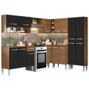 Ver imagem 1 de Armário de Cozinha Completa de Canto 417cm Rustic/Preto Emilly Ice Madesa 01