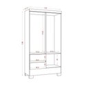 Ver imagem 4 de Guarda Roupa Casal 4 Portas de Bater 2 Gavetas MDP Branco Aramóveis 100cm