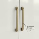 Ver imagem 3 de Guarda Roupa Casal 4 Portas de Bater 2 Gavetas MDP Branco Aramóveis 100cm