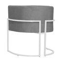 Ver imagem 4 de Poltrona Luana Suede Cinza Base Branca Sala Luxo - Fm