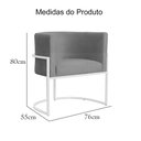 Ver imagem 7 de Poltrona Luana Suede Cinza Base Branca Sala Luxo - Fm