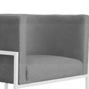 Ver imagem 5 de Poltrona Luana Suede Cinza Base Branca Sala Luxo - Fm