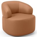 Ver imagem 1 de Poltrona Giratória Orgânica para Sala de Estar Living Helena L02 Couríssimo Mocca - Lyam Decor