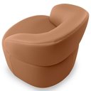Ver imagem 6 de Poltrona Giratória Orgânica para Sala de Estar Living Helena L02 Couríssimo Mocca - Lyam Decor