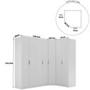 Ver imagem 3 de Guarda Roupa Modulado Ravi em Mdf 243,5x232,2cm 7 Portas Branco 1110