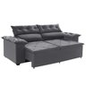Sofá Compact 150Cm Retrátil, Reclinável com molas Espirais 5 Posições Cinza - 1