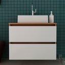 Ver imagem 7 de Gabinete Com Cuba Para Banheiro Bn3600x07 Amendoa Branco