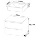 Ver imagem 6 de Gabinete Com Cuba Para Banheiro Bn3600x07 Amendoa Branco