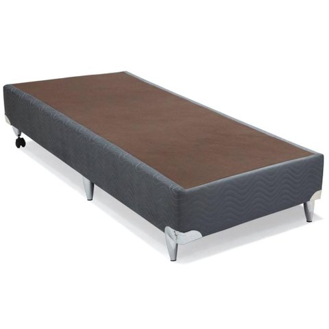 Base de Cama Box Camurca Cinza Solteiro 88 Cm (larg) Alto - 42866
