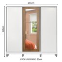 Ver imagem 3 de Guarda-Roupa Casal 100% MDF Madesa Eros 3 Portas de Correr com Espelho com Pés Branco/Branco/Rustic