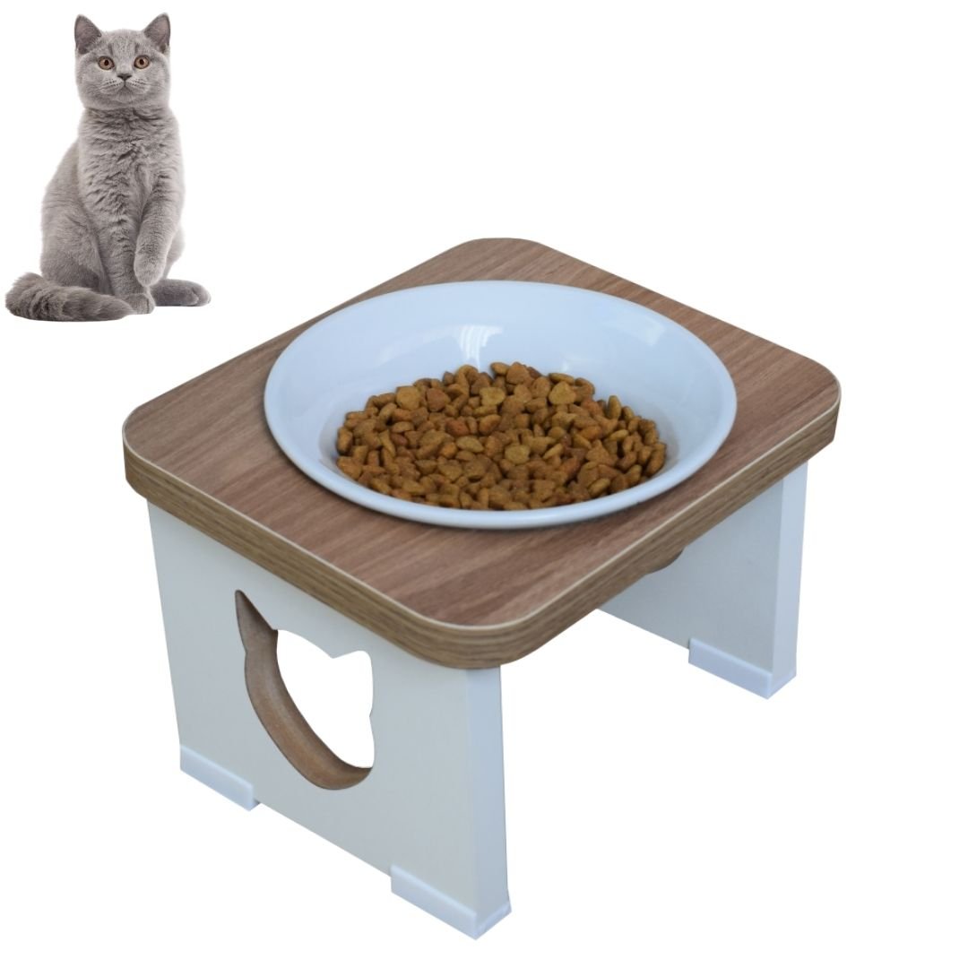 Comedouro para Gato Pet Mdf Elevado