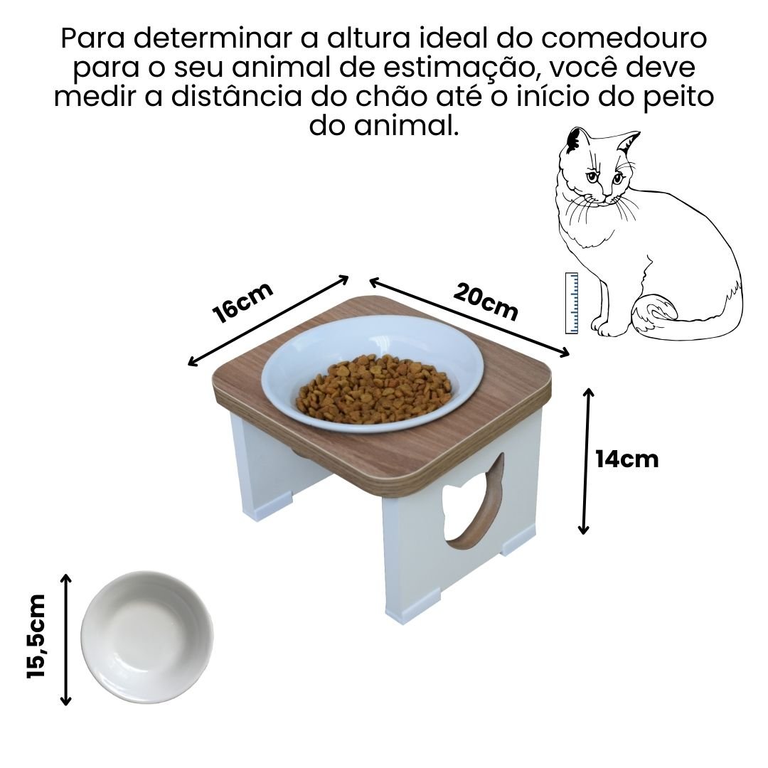 Comedouro para Gato Pet Mdf Elevado - 2